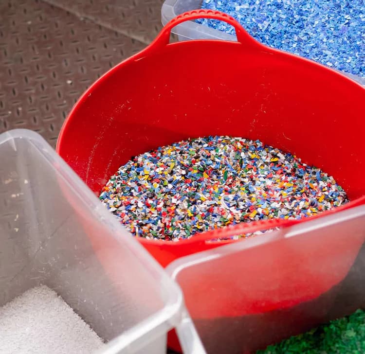 Plastic recycling machinery setup